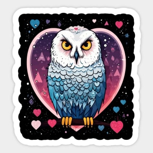 Snowy Owl Valentine Day Sticker